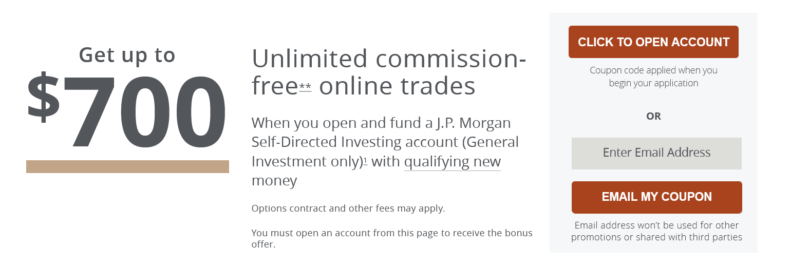 Get Up to 0 Cash Bonus Trade Online With J.P. Morgan Self-Directed Investing